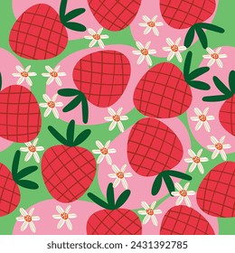 Cute colorful abstract floral and animal seamless pattern.