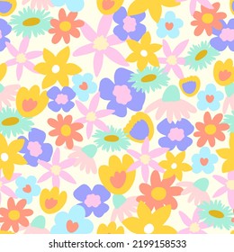 cute colorful abstract floral pattern