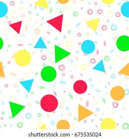 Cute colorful abstract pattern. Children hand drawn seamless pattern. Doodle colorful abstract geometric background. Seamless abstract hand drawn texture with scratch effect. Vector EPS10.