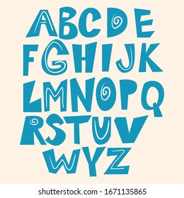cute colorful alphabet for children, learning letters for little ones
