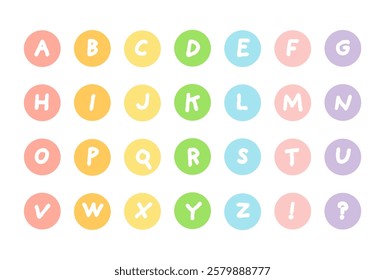 Cute colorful alphabet illustration set