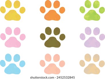 Cute colorful animal paw illustration