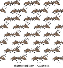 Cute colorful ant. Vector isolated pattern