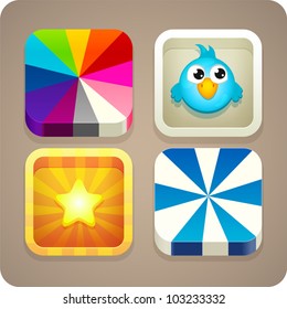 Cute colorful app icon set