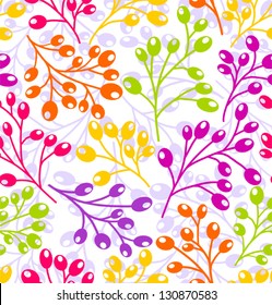 Cute colorful autumn fruits seamless background