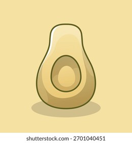 Vector colorido lindo de la ilustración del aguacate para el diseño sano de la comida, vegano, y del Producto orgánico