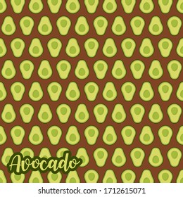 Típico y colorido patrón de aguacate. Fondo vectorial sin fisuras. Esta es una simple ilustración vectorial con armoniosa mezcla de estilos retro y moderno. Vector Eps10.