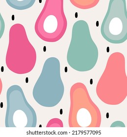  cute colorful avocado seamless vector pattern background illustration