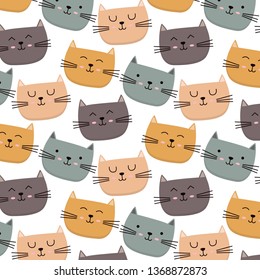 Cute colorful baby cat pattern