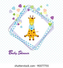 Cute and colorful baby invitation on baby shower