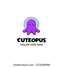 cute colorful baby octopus logo icon mascot vector template