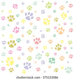 Cute Colorful Background Animals Footprints Stock Vector (Royalty Free ...