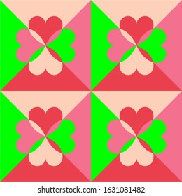 Cute colorful background patterns arranged by the heart