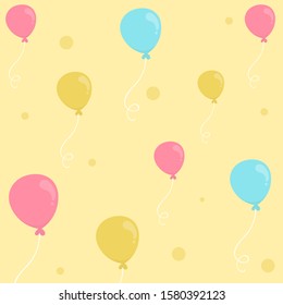 Cute and colorful balloon pattern illustration!
