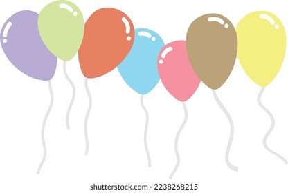 cute colorful balloons vector cartoon