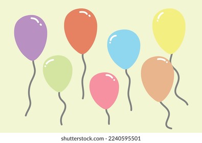 cute colorful balloons vector cartoon
