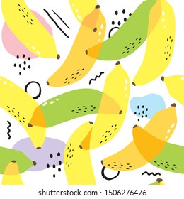 Cute colorful Banana seamless pattern vector.