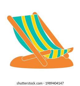 Cute and colorful beach chair vector illustration on a white background. Royalty-free.