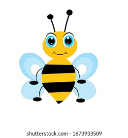 cute colorful bee cartoon illustration 