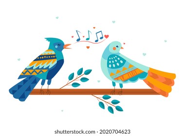 Singing bird Royalty Free Vector Image - VectorStock