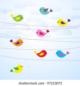  Cute colorful birds on wires