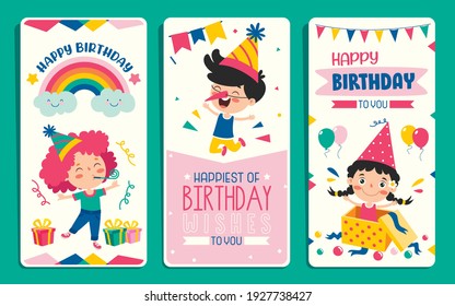 Cute Colorful Birthday Card Template