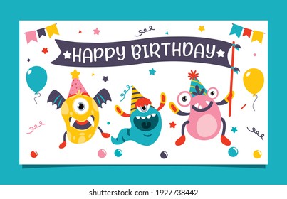 Cute Colorful Birthday Card Template