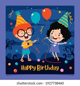 Cute Colorful Birthday Card Template