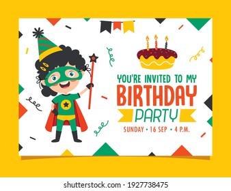 Cute Colorful Birthday Card Template