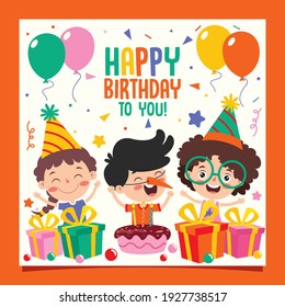 Cute Colorful Birthday Card Template