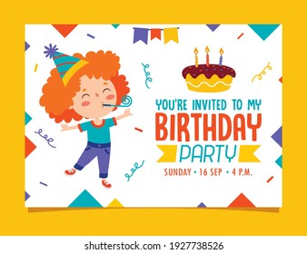 Cute Colorful Birthday Card Template