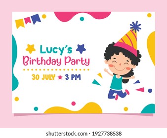 Cute Colorful Birthday Card Template