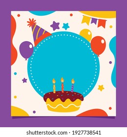 Plantilla de tarjeta de cumpleaños con color