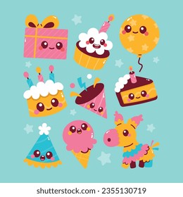 Cute Colorful Birthday Element Collection