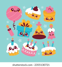 Cute Colorful Birthday Element Collection