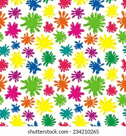 Cute colorful blots seamless pattern. Simple background with blots for decoration. For your design, textile, fabric, wrapping paper.