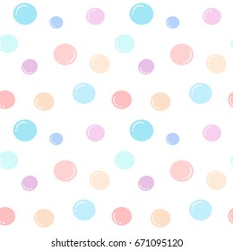 cute colorful bubbles seamless vector pattern background illustration