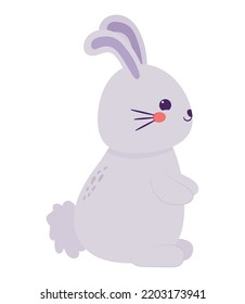cute colorful bunny over white