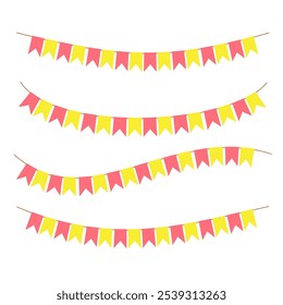 Cute and Colorful bunting flag. For party decorated on wall room birthday or festival concept. Vector eps