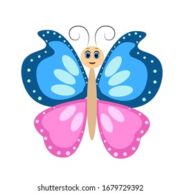 cute colorful butterfly cartoon illustration