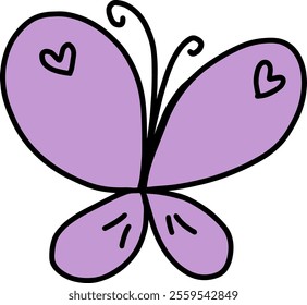 Cute colorful butterfly illustration clipart with isolated white background