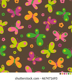 Cute colorful butterfly pattern background
