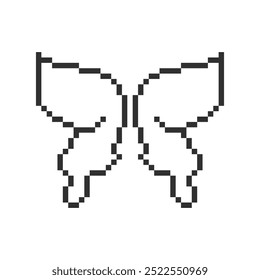 cute colorful butterfly wings pixel art