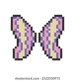 cute colorful butterfly wings pixel art