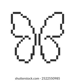 cute colorful butterfly wings pixel art