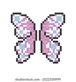 cute colorful butterfly wings pixel art