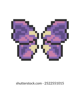 cute colorful butterfly wings pixel art