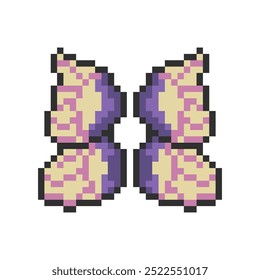 cute colorful butterfly wings pixel art