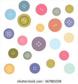 Cute colorful buttons on a white background