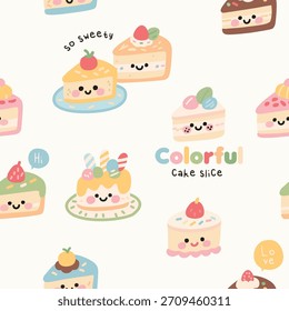 Lindo Vector de Patrón Inconsútil de Pastel Colorido 